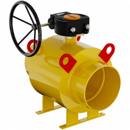 Кран шаровой газовый 11с67п GAS PRO 2ЦП.01.3 ст. 09Г2С Ду 300-800 под приварку стандартнопроходной с редуктором